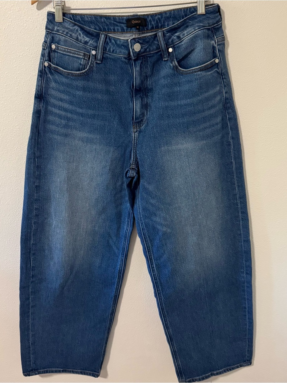Quince Bella Stretch Barrel Jeans Atlantic Blue Stretch Organic Cotton 2025-31 - Picture 2 of 9